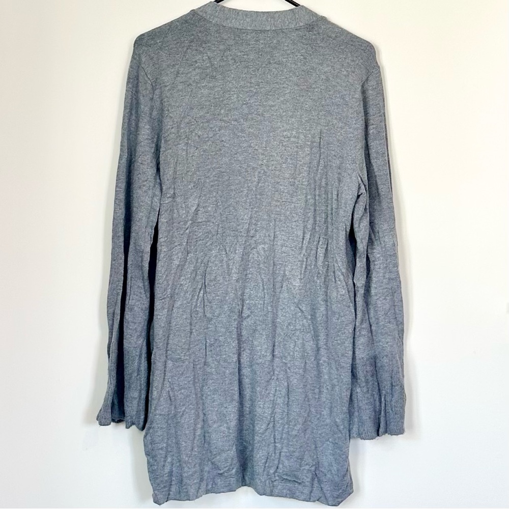 Roz & Ali Charcoal Gray Open Front Cardigan - Size: Large - Picture 6 of 6